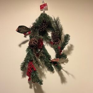Gold Pinecone Garland with Red Berries
